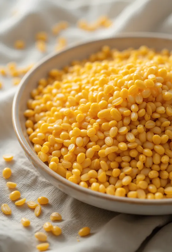 Graines de lin doré entières éparpillées