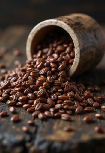 Graines de lin brun entières dans un bol