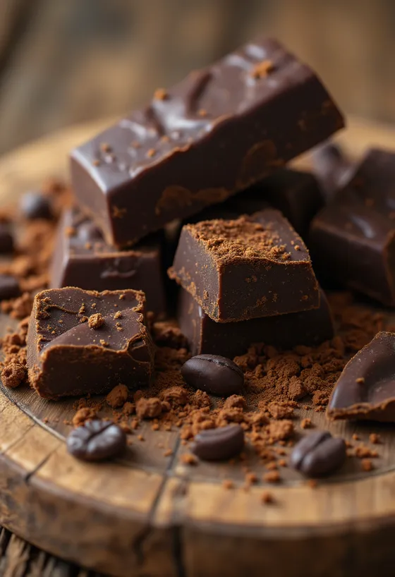 Assortiment de chocolat : fondu, tablette, poudre et copeaux