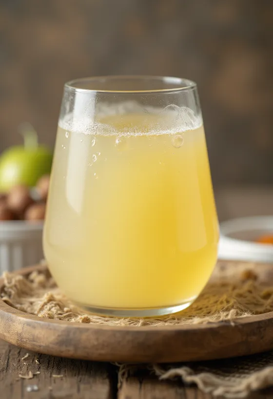 Lactosérum doux liquide dans un bol en verre et bouteille