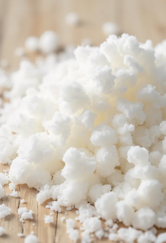 Cristaux d'érythritol blanc dans un bol avec cuillère