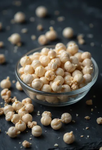 Grains de poivre blanc ivoire dans un bol en bois