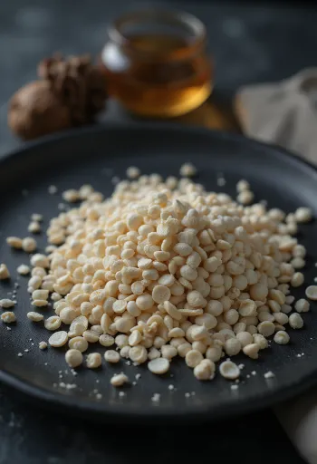 Graines de pavot blanc en gros plan