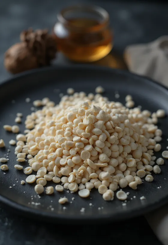 Graines de pavot blanc en gros plan