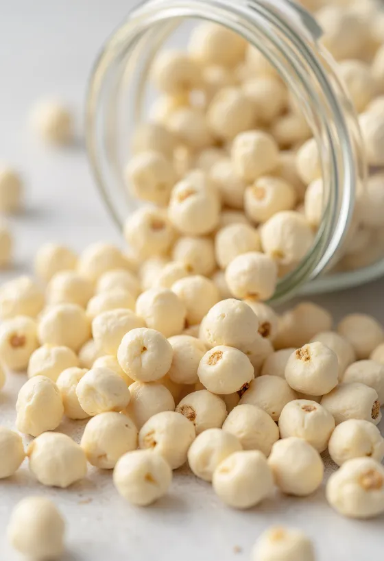Grains de poivre blanc et poudre dans des bols sur bois