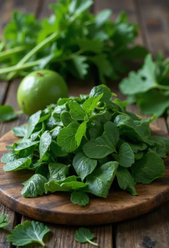 Feuilles de manioc hachées et cuites, aspect vert foncé