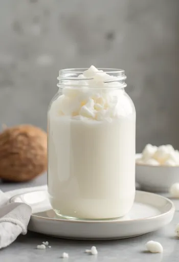 Huile de coco désodorisée solide dans un bol