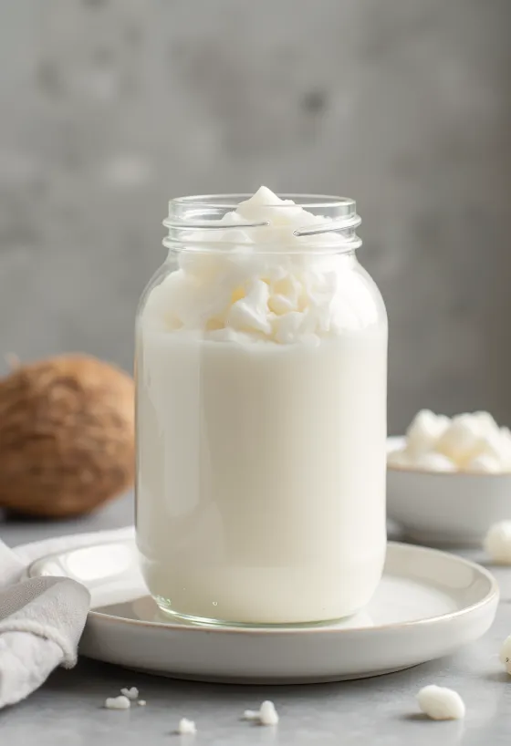 Huile de coco désodorisée solide dans un bol