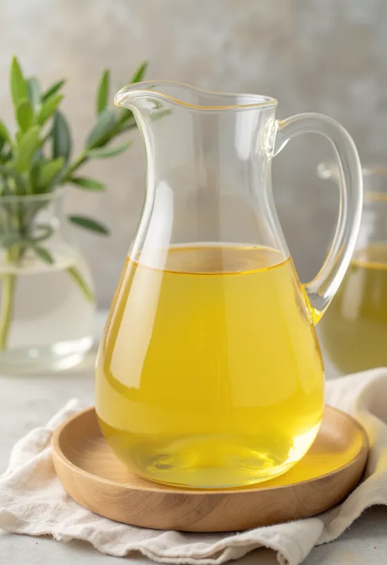 Huile de palme raffinée jaune clair dans un bol
