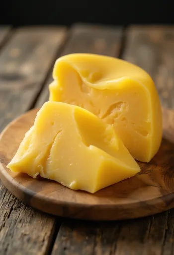 Quartier de Gouda jeune à pâte jaune et onctueuse