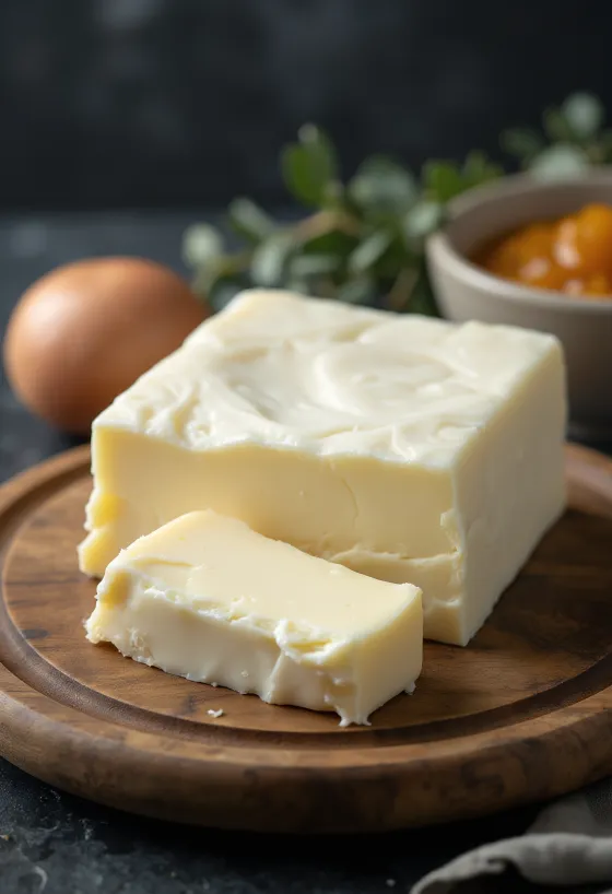 Beurre de chèvre blanc dans un bol artisanal