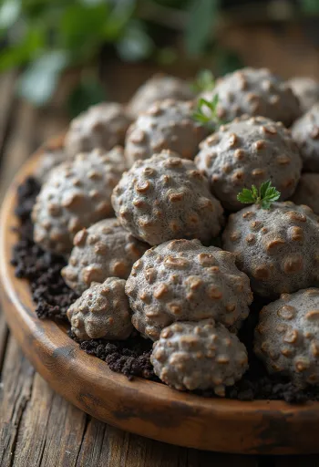 Maitake ou Poule des bois nettoyé et tranché prêt pour la cuisine