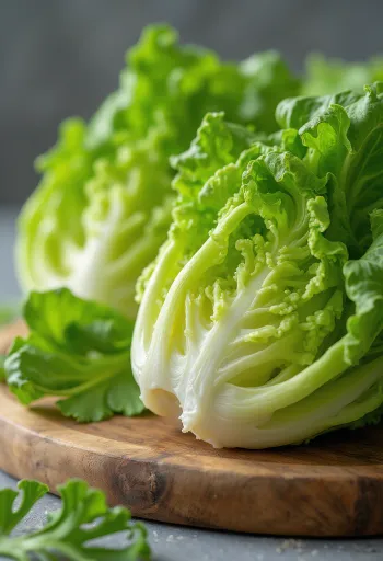 Tête de laitue romaine fraîche aux feuilles longues et vertes