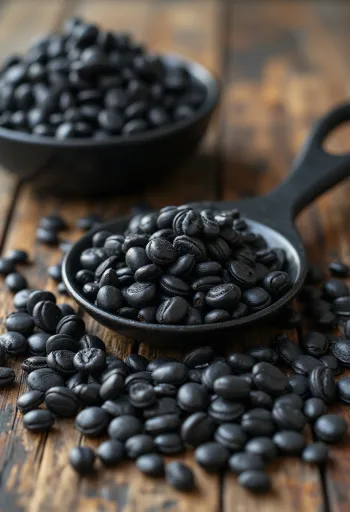 Tas de graines de tournesol à coque noire, aspect brut et naturel.