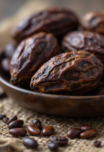 Fèves de cacao crues non fermentées avec cabosse