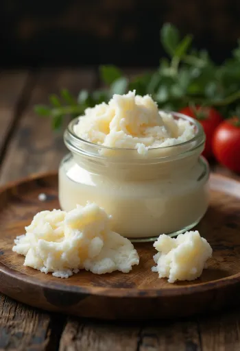 Graisse d'oie crue dans un bol en verre