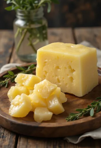 Graisse de bœuf brute dans un bol avec morceaux de gras