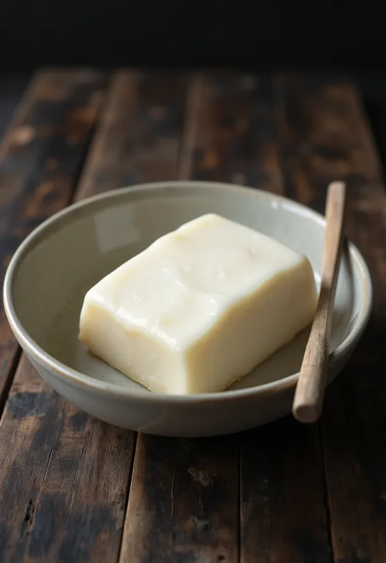 Graisse de porc brute et lard gras dans un bol