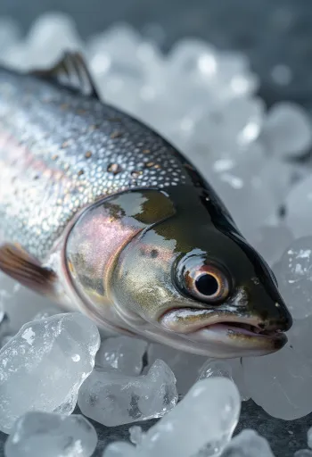 Filets de truite frais à l'aneth, citron et poivre sur planche en bois