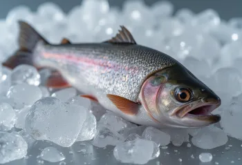 Filets de truite frais à l'aneth, citron et poivre sur planche en bois