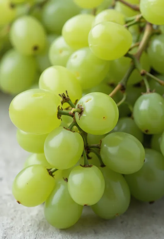 Grappes de raisins verts et rouges sur une table en bois avec du jus