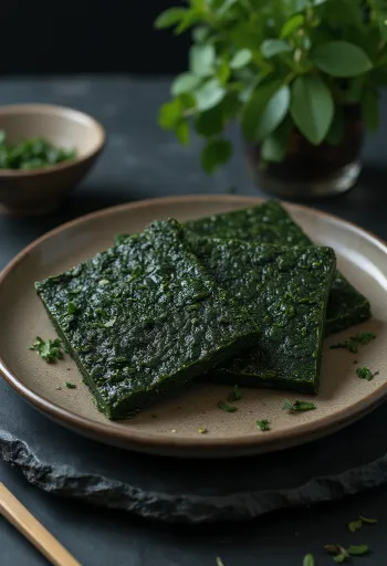 Feuilles d'algue nori séchées vert sombre