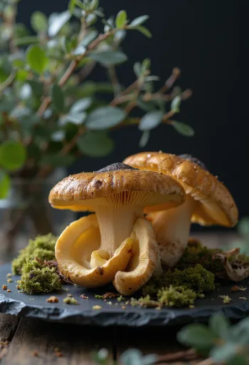 Chanterelles en tube fraîches émincées avec herbes aromatiques