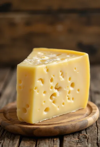 Tranche de fromage Trappiste frais dans un bol