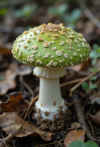 Russules verdoyantes émincées sur une planche à découper en bois