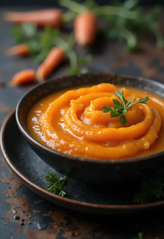 Sauce carotte gingembre servie