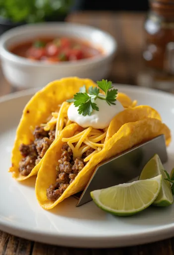 Tacos croustillants au maïs servis sur un plateau