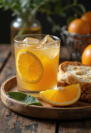 Jus d'orange au miel servi dans un verre