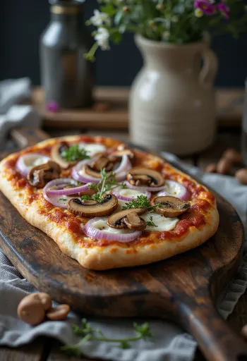Pizza Finlandese à la viande de renne, crème fraîche et oignon rouge
