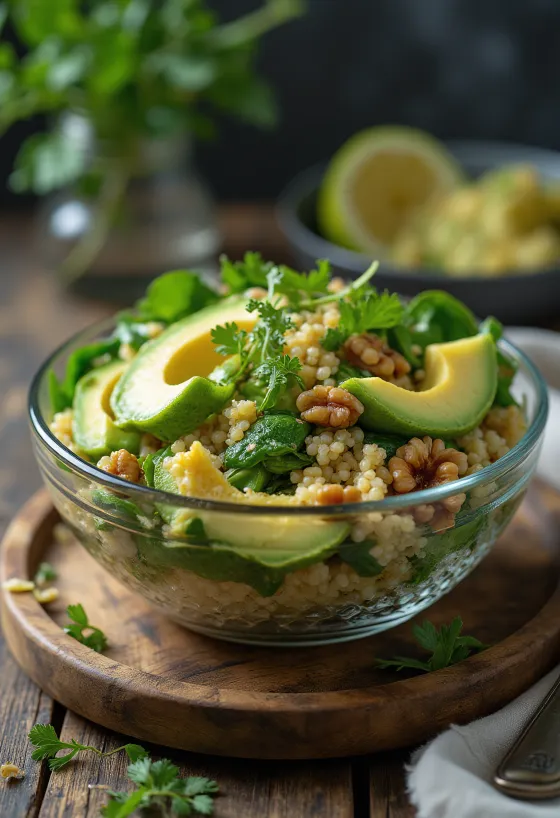 Buddha bowl au quinoa, citron vert et épinards