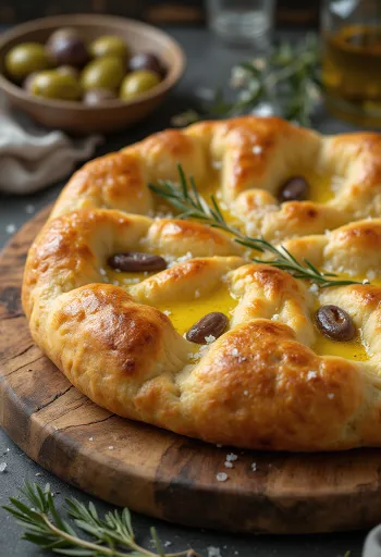 Pizza Focaccia au sel et huile d'olive de Ligurie