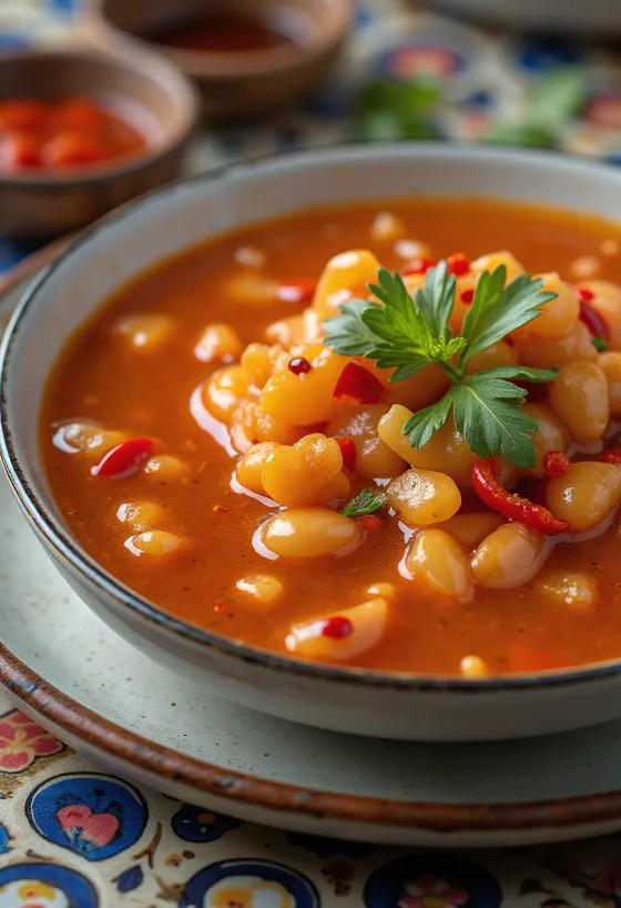 Sauce aigre-douce à l'ail servie