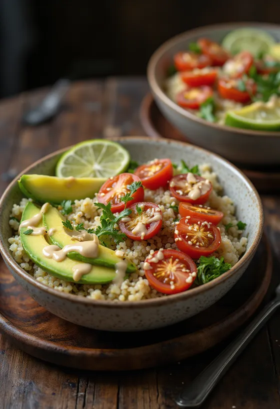 Buddha bowl quinoa citron vert et tahini