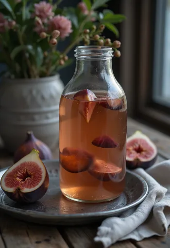 Kombucha probiotique à la figue, servi frais
