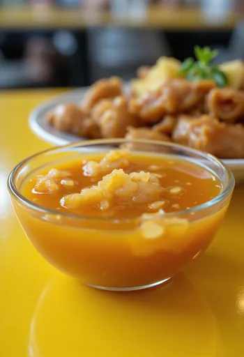 Sauce aigre-douce au gingembre servie