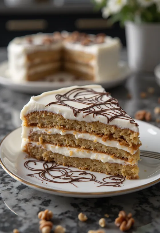 Gâteau Esterházy avec motif traditionnel