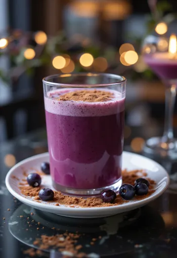 Smoothie cannelle-fleur de sureau servi dans un verre