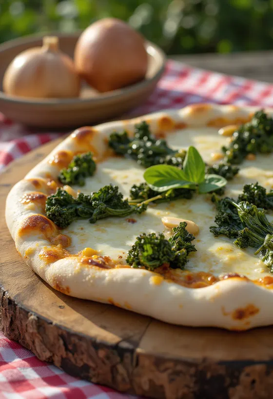 Pizza al Cavolo Nero au chou kale et fromage