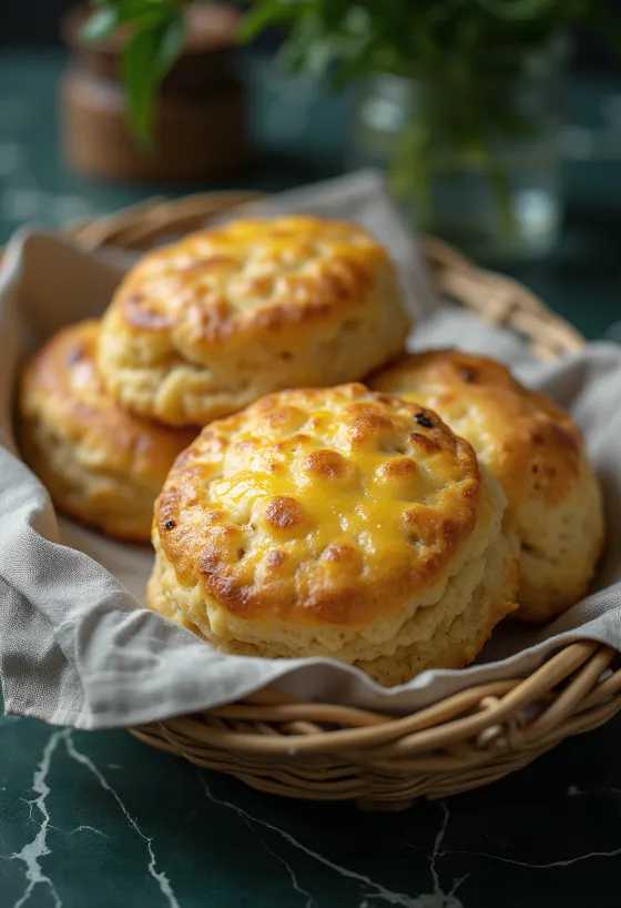 Pogácsa au fromage croustillant servis