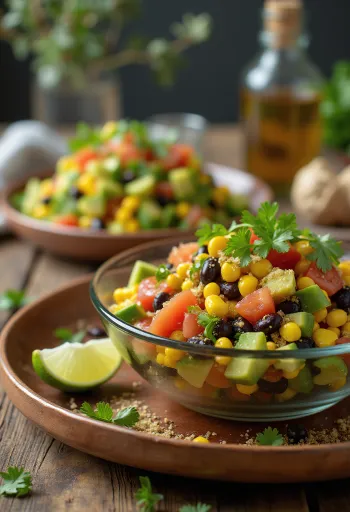Salade mexicaine vegan aux haricots noirs et avocat