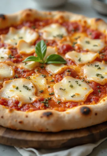 Pizza al Grana Padano au fromage et basilic