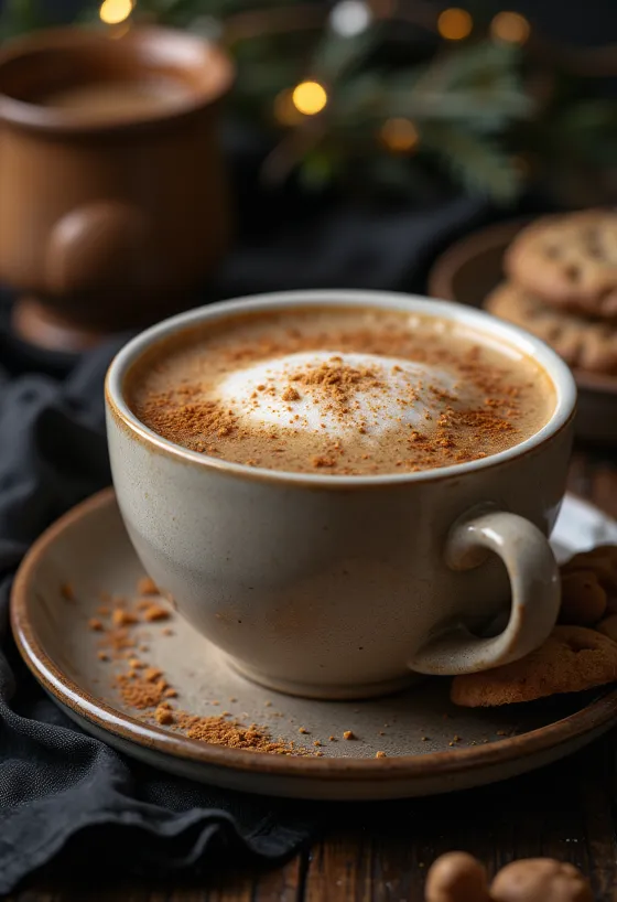 Latte pain d'épices fraîchement servi