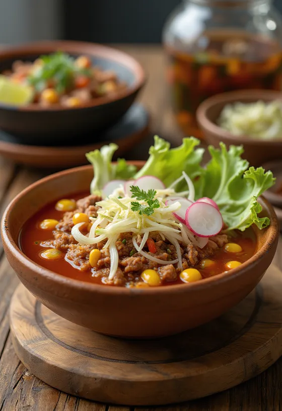 Soupe Pozole servie