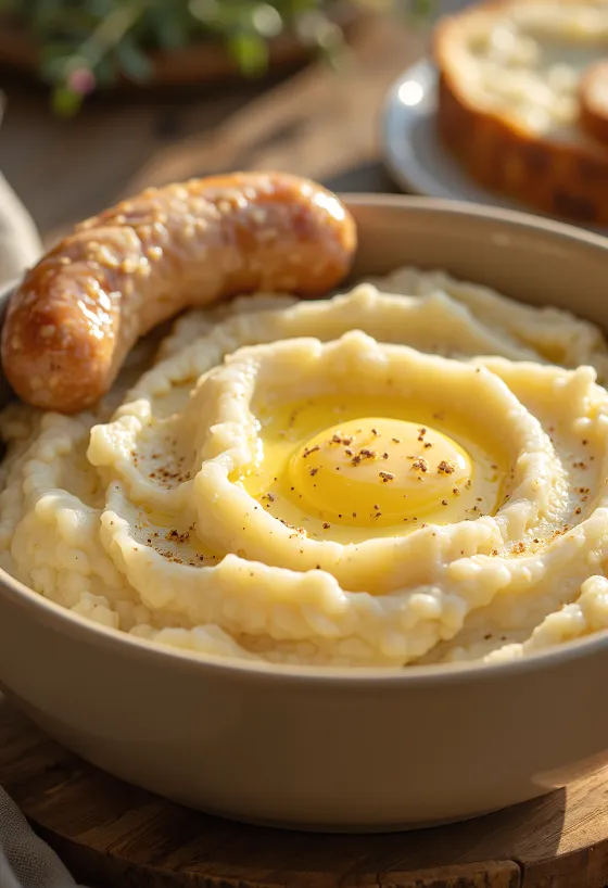 Purée de pommes de terre crémeuse au beurre et à la crème