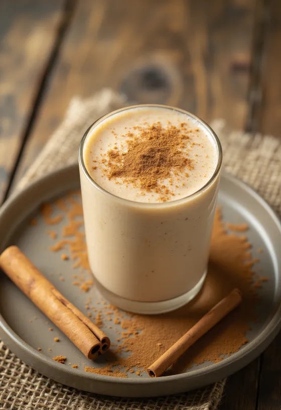Smoothie cannelle et gingembre dans un verre