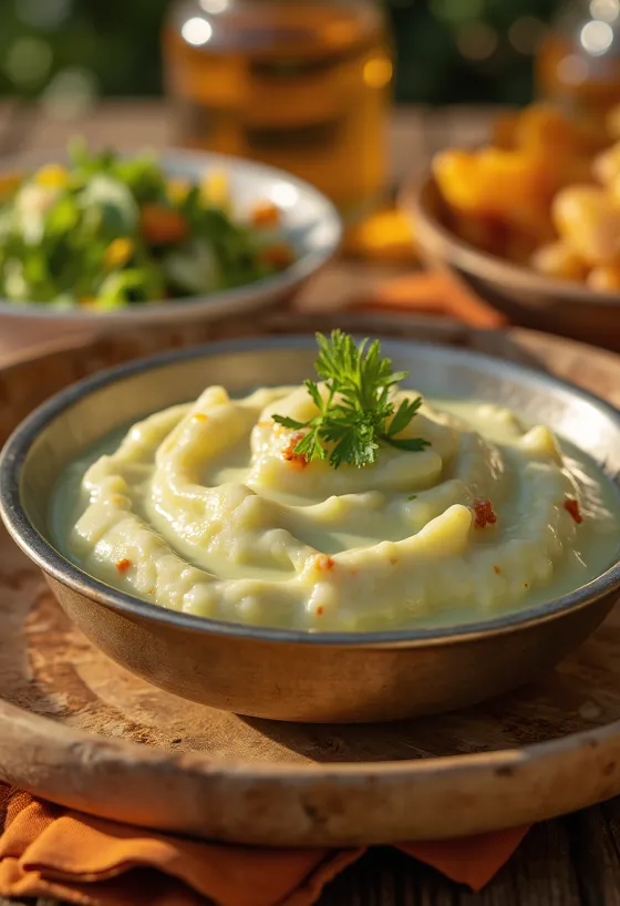 Chutney menthe yaourt servi avec légumes grillés